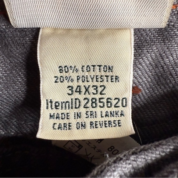 L.L. Bean Rare Mens Gray Canvas Heavy Duty Pants Style # 285620 Size 34L 32W GUC - Picture 8 of 8